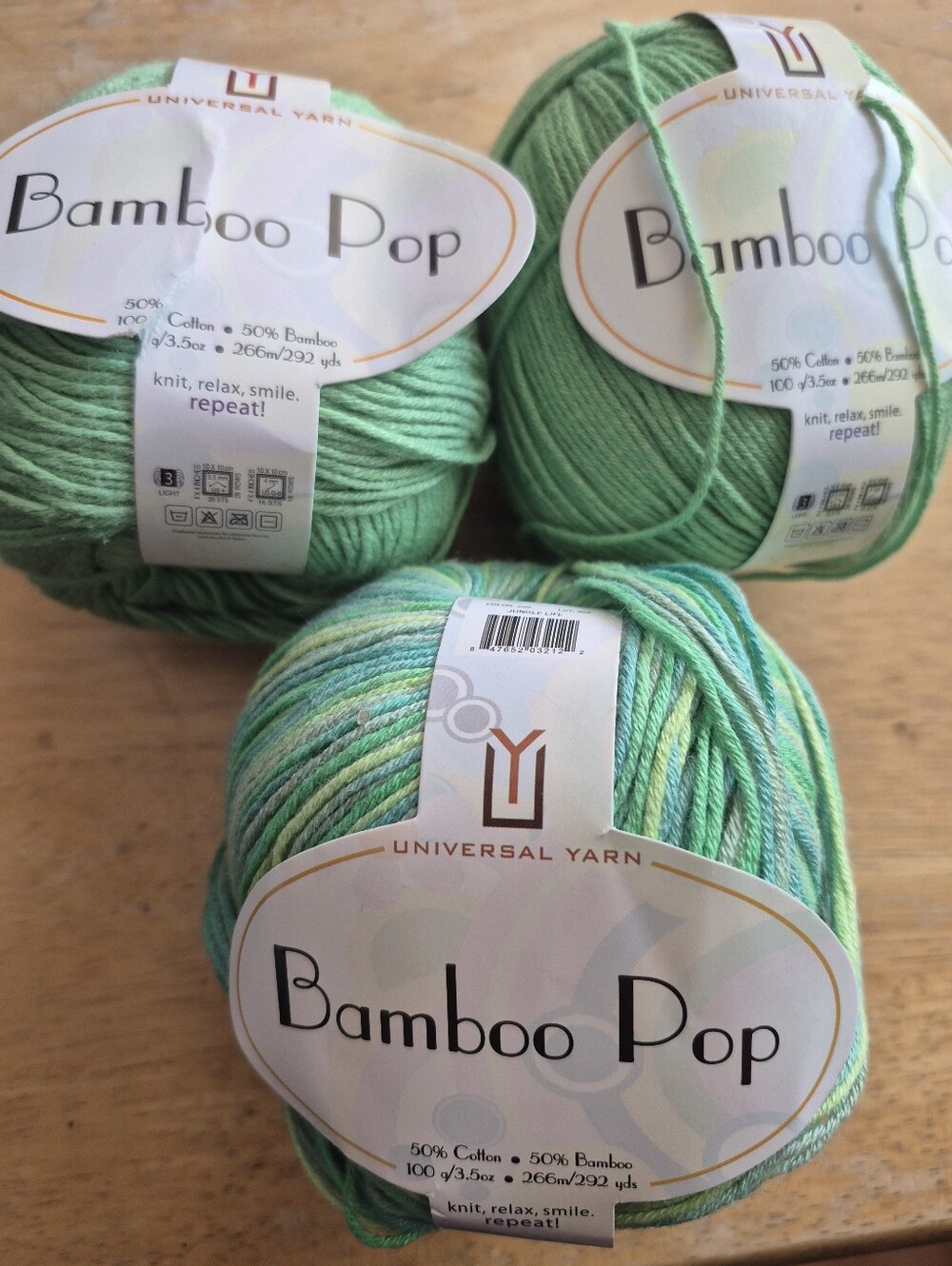 Bamboo Pop Yarn- Three Balls Unused